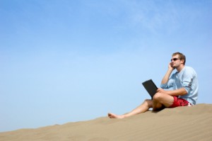 working on the beach3